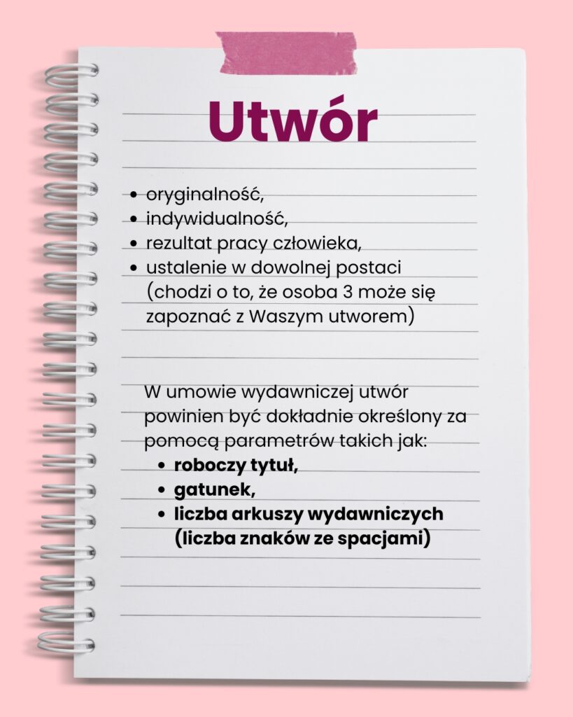 Umowa wydawnicza i jej elementy: utwór